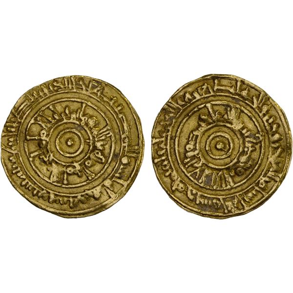 FATIMID: al-'Aziz, 975-996, AV dinar (4.15g), Tarabulus (Tripoli), AH377, VF