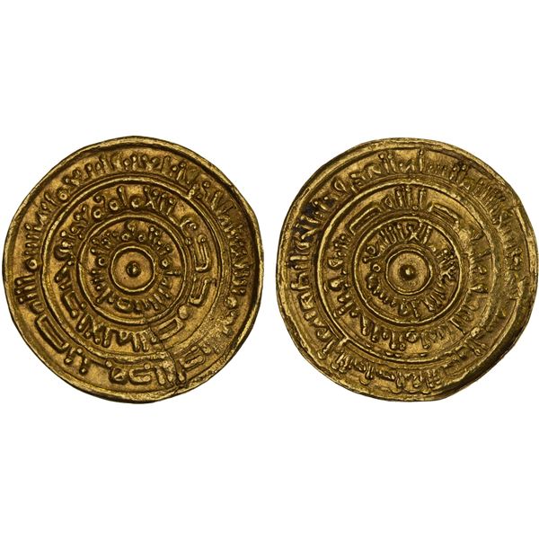 FATIMID: al-Mustansir, 1036-1094, AV dinar (3.42g), Dimashq, AH441, XF
