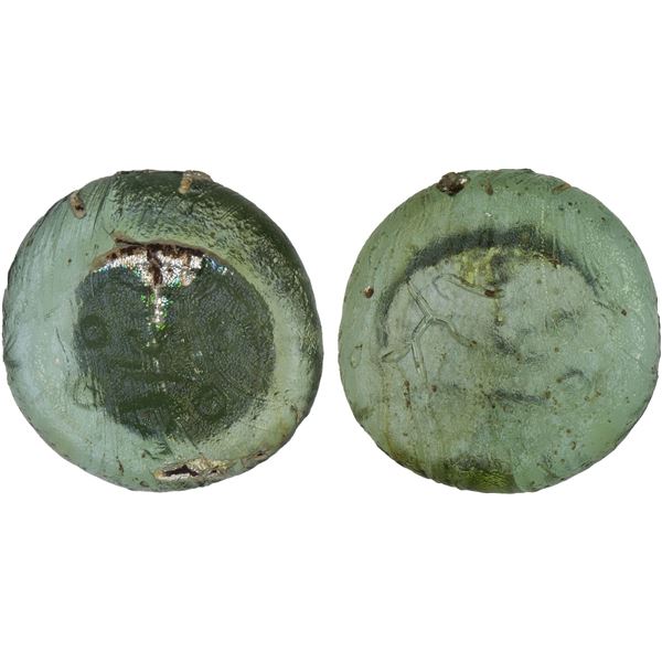 FATIMID: al-Zahir, 1021-1036, glass weight (1.12g), ND, F-VF