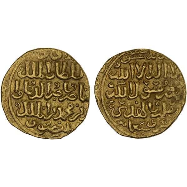 BAHRI MAMLUK: Muhammad I, 3rd reign, 1310-1341, AV dinar (7.25g), Dimashq, AH710, XF