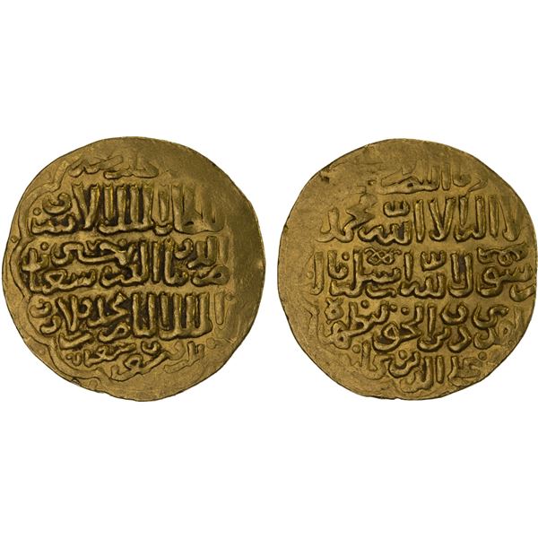 BAHRI MAMLUK: Sha'ban II, 1363-1376, AV dinar (7.46g), Halab, AH773, VF-XF
