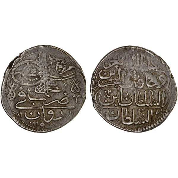 OTTOMAN: ARMENIA: Ahmad III, 1703-1730, AR abbasi (16 para) (5.49g), Revan (= Yerevan), AH1115, VF