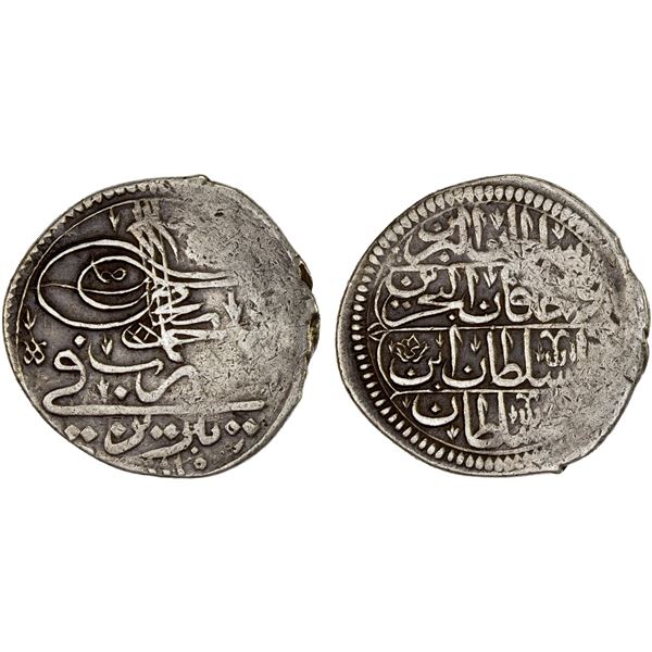 OTTOMAN: IRAN: Ahmad III, 1703-1730, AR abbasi (16 para) (5.00g), Tabriz, AH1115, VF