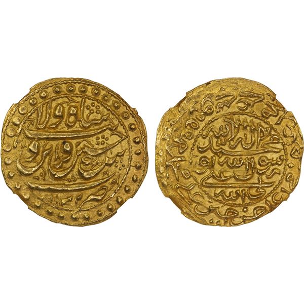 SAFAVID: Sultan Husayn, 1694-1722, AV ashrafi, Qazwin, AH1132, NGC MS64