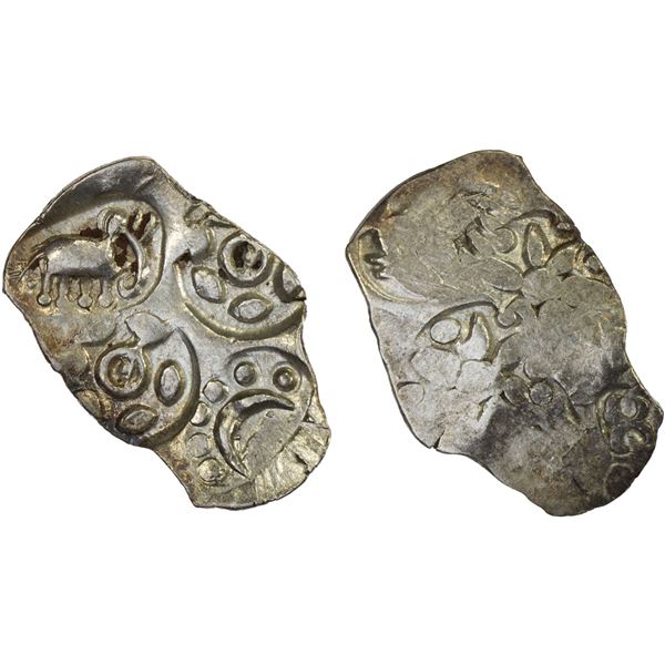 PAINGANGA: Anonymous, ca. 500-400 BC, AR 1/2 karshapana (1.62g), choice XF