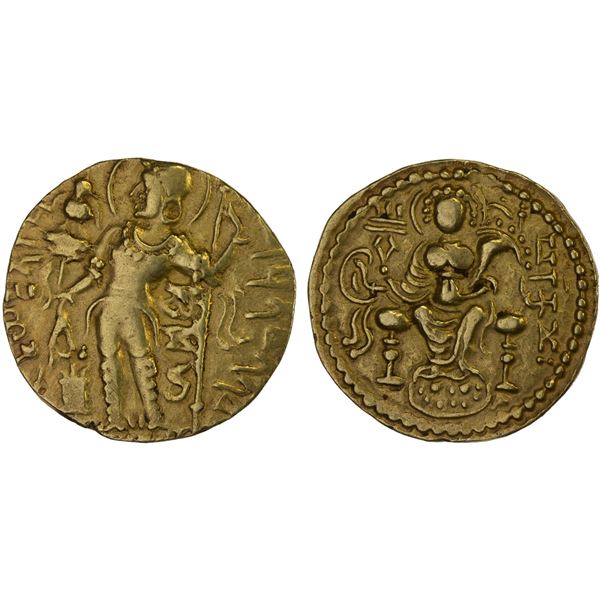 GUPTA: Samudragupta, 344-378, AV dinar (7.52g), VF