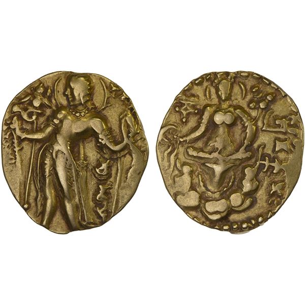 GUPTA: Chandragupta II, 383-412, AV dinar (8.12g), VF