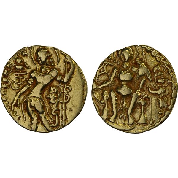 GUPTA: Chandragupta II, 383-412, AV dinar (7.73g), F-VF