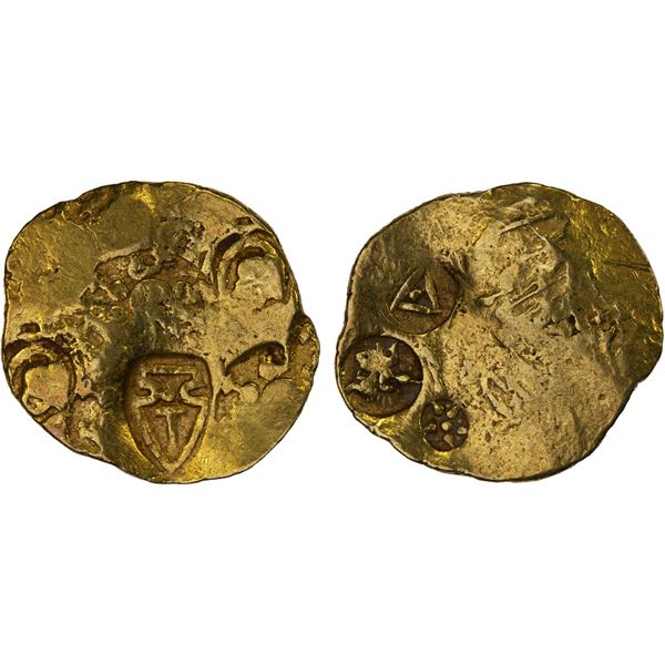 CHALUKYAS OF KALYANA: Jayasimha II Jagadekamalla, 1015-1043, AV pagoda (3.75g), VF