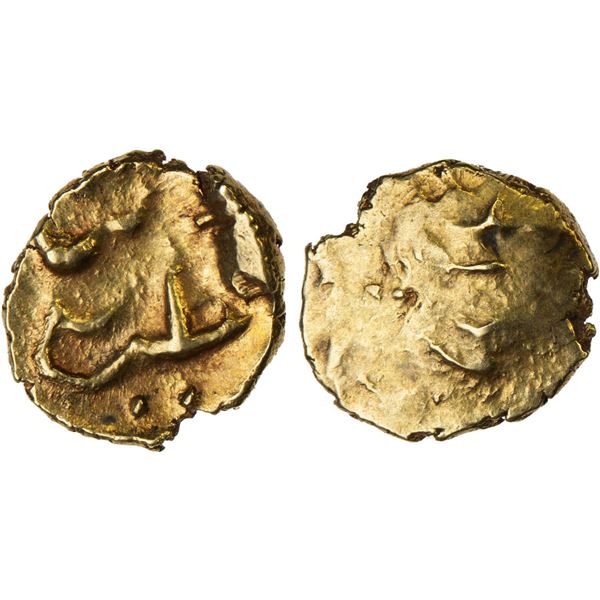 GOLKONDA: Muhammad Quli, 1588-1611, AV fanam (0.37g), crude XF