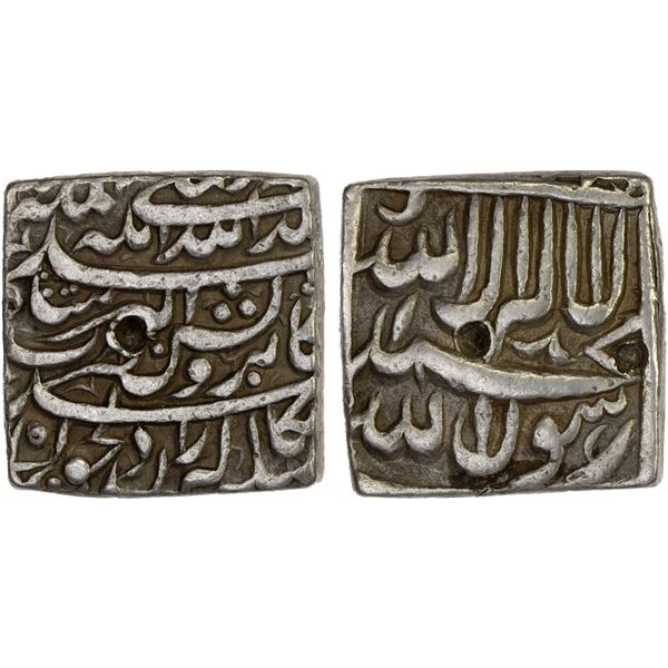 MUGHAL: Akbar I, 1556-1605, AR square rupee (11.29g), Bangala, ND, VF-XF