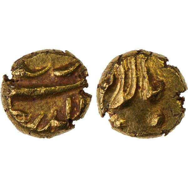 MUGHAL: Rafi-ud-Darjat, 1719, AV fanam (0.36g), Balapur, ND, nearly XF