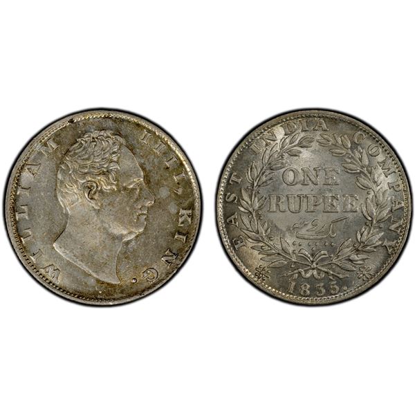 BRITISH INDIA: William IV, 1830-1837, AR rupee, 1835(c), PCGS MS63