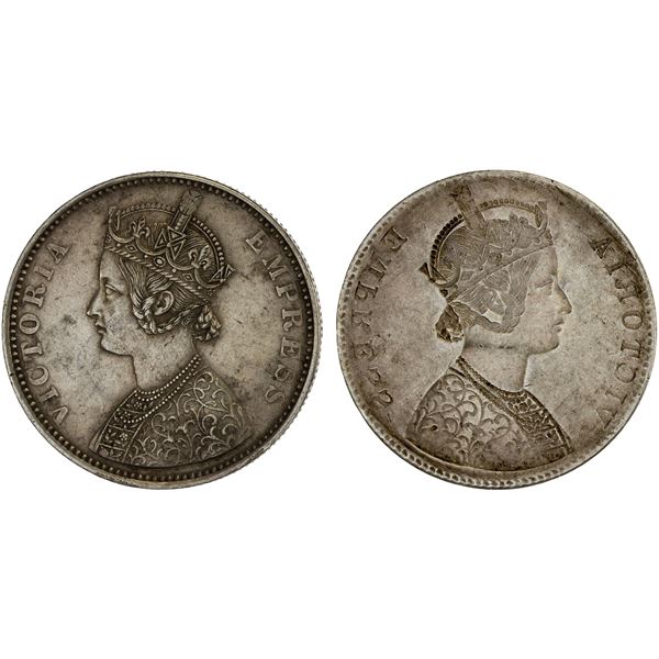 BRITISH INDIA: Victoria, Empress, 1876-1901, AR rupee, ND, XF