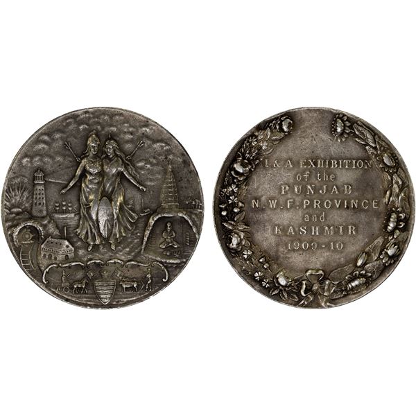 BRITISH INDIA: AR medal (34.54g), 1910, XF
