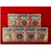 Image 1 : INDIA: Republic, 7-coin proof set, 1954(b)