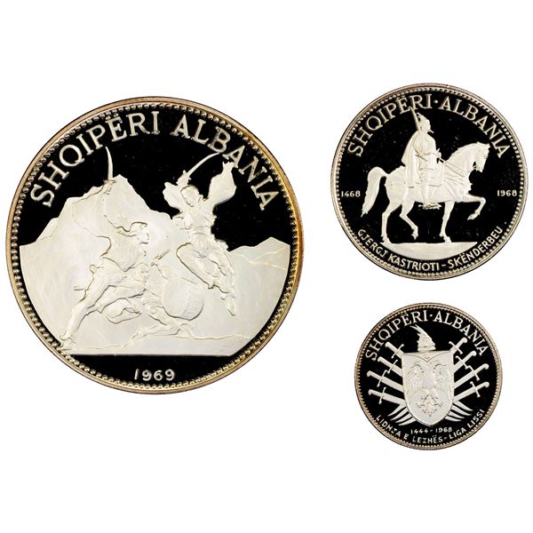 ALBANIA: People's Socialist Republic, 3-coin proof set, 1969
