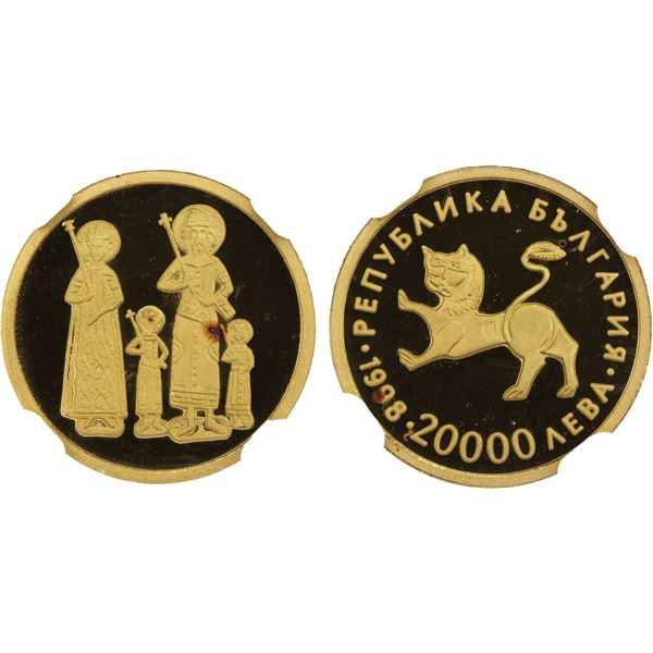 BULGARIA: Republic, AV 20,000 leva, 1998, NGC PF69 Ultra Cameo