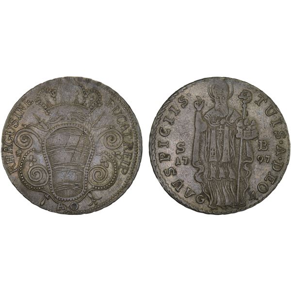 CROATIA: Ragusa, Republic, AR ducato, 1797, VF-XF