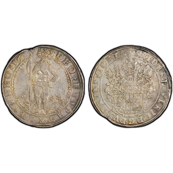 BRUNSWICK-WOLFENBÜTTEL: Friedrich Ulrich, 1613-1634, AR thaler, Zellerfeld, 1629, PCGS AU details