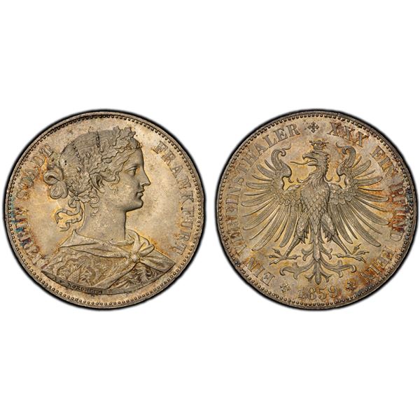 FRANKFURT AM MAIN: Free City, AR thaler, 1859, PCGS MS65