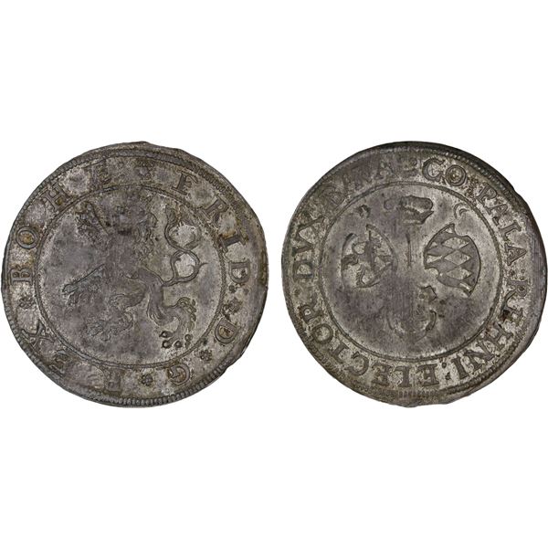 PFALZ-SIMMERN: Friedrich V, as King of Bohemia, 1619-1620, AR 1/4 thaler (6.00g), Heidelberg, XF