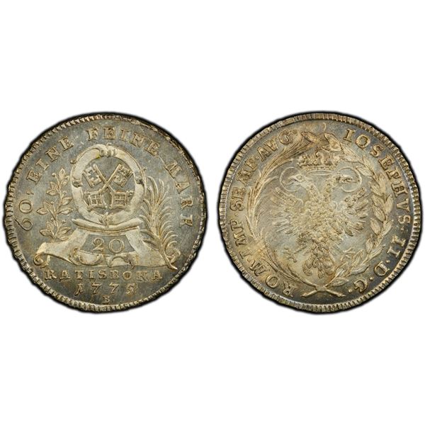 REGENSBURG: Free City, AR 20 kreuzer, 1775-B, PCGS MS63