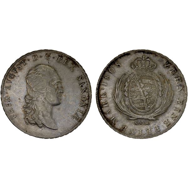 SAXONY: Friedrich August I, 1806-1827, AR thaler, 1808, XF