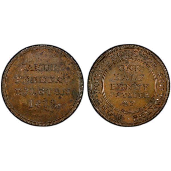 GREAT BRITAIN: AE halfpenny token, 1812, PCGS MS62
