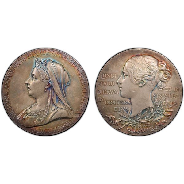 GREAT BRITAIN: Victoria, 1837-1901, AR medal, 1897, PCGS Specimen 64