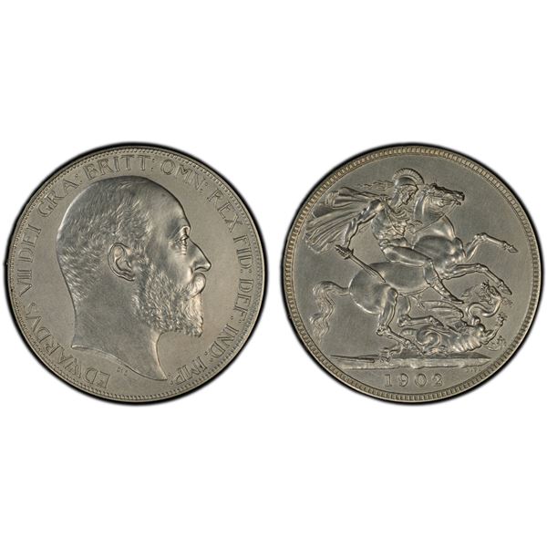 GREAT BRITAIN: Edward VII, 1901-1910, AR crown, 1902, PCGS Proof 63