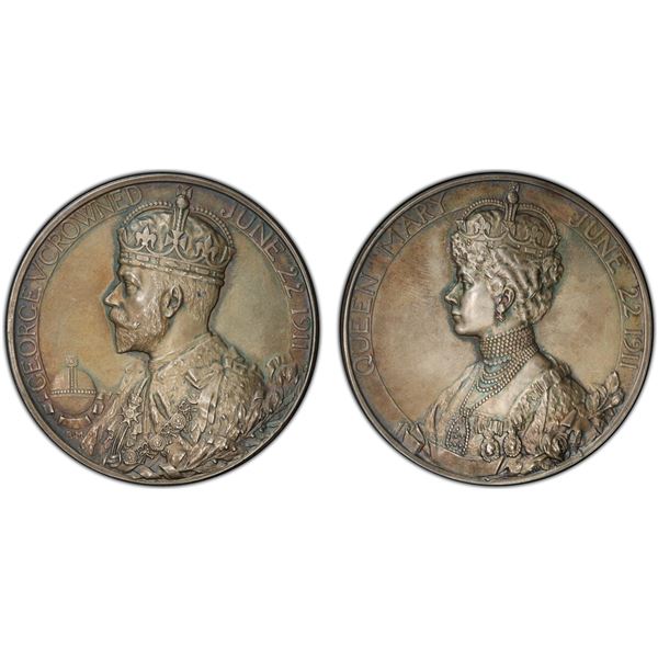 GREAT BRITAIN: George V, 1910-1936, AR medal, 1911, PCGS Specimen 64