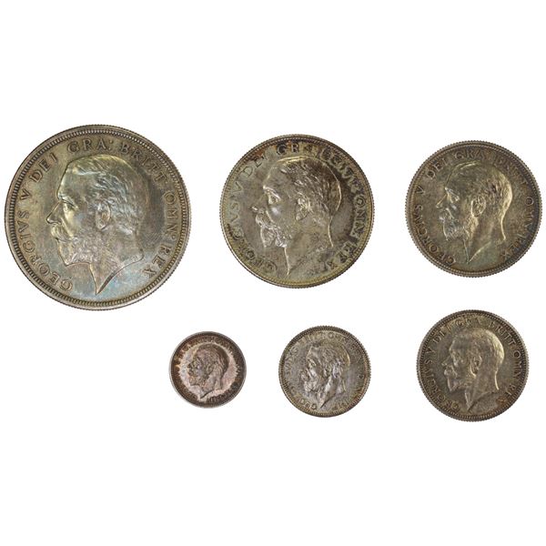 GREAT BRITAIN: George V, 1910-1936, 6-coin proof set, 1927