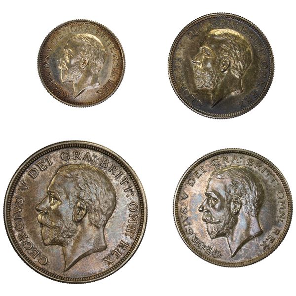 GREAT BRITAIN: George V, 1910-1936, 4-coin proof set, 1927