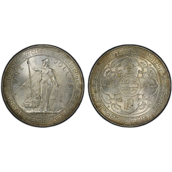 GREAT BRITAIN: AR trade dollar, 1899-B, PCGS MS63