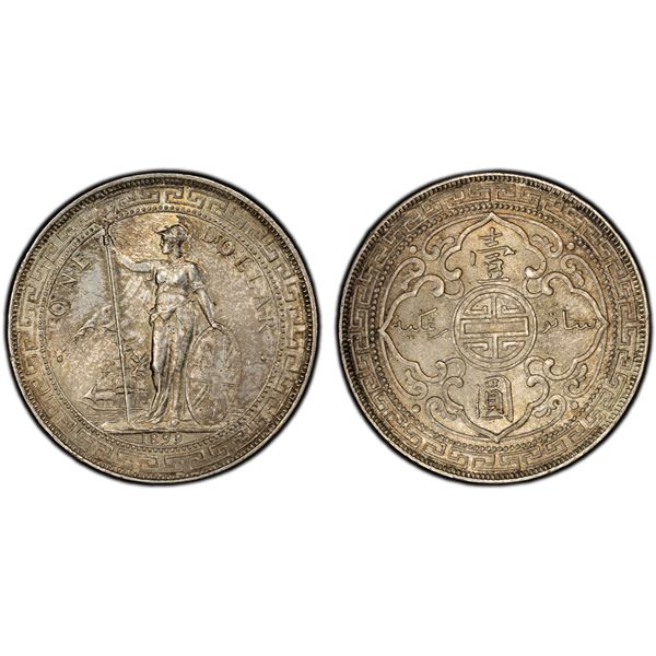 GREAT BRITAIN: AR trade dollar, 1899-B, PCGS MS63