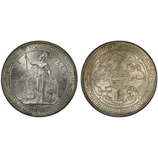 GREAT BRITAIN: AR trade dollar, 1901-B, PCGS MS62