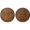 Image 1 : ITALY: PAPAL STATES: Pius VI, 1775-1799, AE 1/2 baiocco, 1783 year IX, NGC MS65 RD