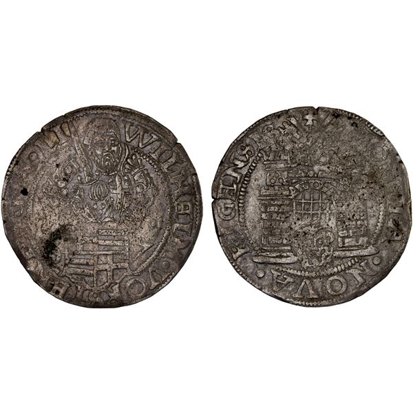 LIVONIAN ORDER: Wilhelm von Fürstenberg, 1557-1559, AR 1/2 mark (5.02g), Riga, [15]57, XF
