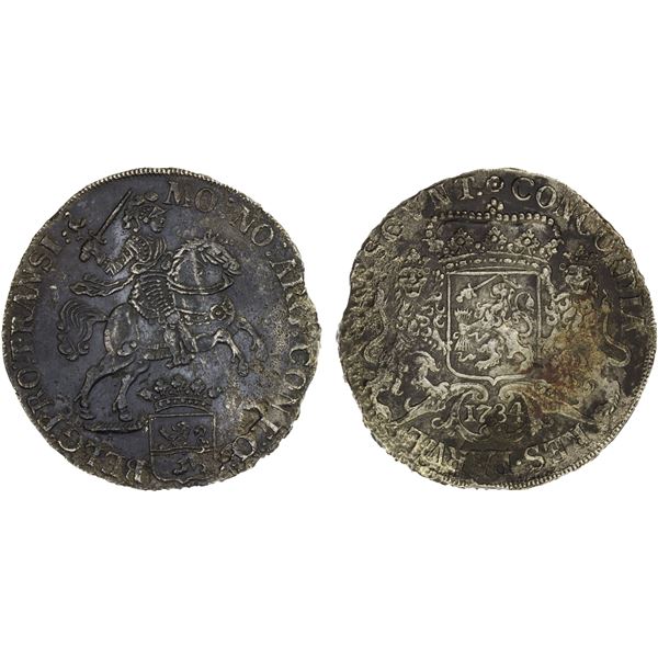 NETHERLANDS: Dutch Republic, AR ducaton, Overijssel, 1734