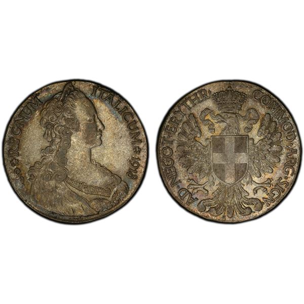 ERITREA: Vittorio Emanuele III, 1900-1945, AR tallero, 1918, PCGS AU53
