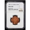 Image 2 : GERMAN EAST AFRICA: Wilhelm II, 1888-1918, AE pesa, 1891, NGC MS65 RD
