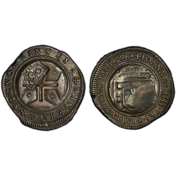 BRAZIL: Pedro II, 1683-1706, AR 250 reis, ND (1688), PCGS VF35 c/m: XF details
