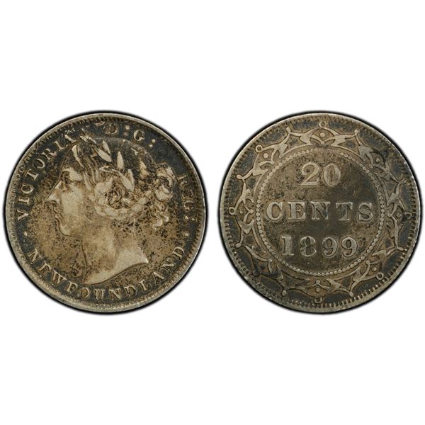 CANADA: NEWFOUNDLAND: Victoria, 1855-1901, AR 20 cents, 1899, PCGS EF40