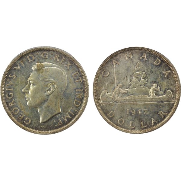 CANADA: George VI, 1936-1952, AR dollar, 1947, PCGS MS63