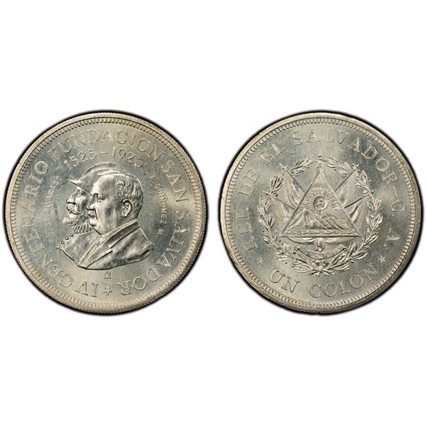 EL SALVADOR: Republic, AR Colon, 1925-Mo, PCGS MS65