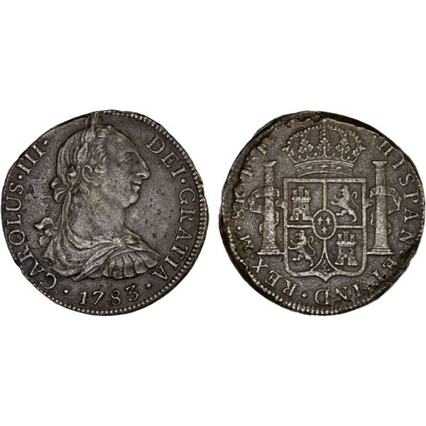 MEXICO: Carlos III, 1759-1788, AR 8 reales, 1783-Mo, About XF