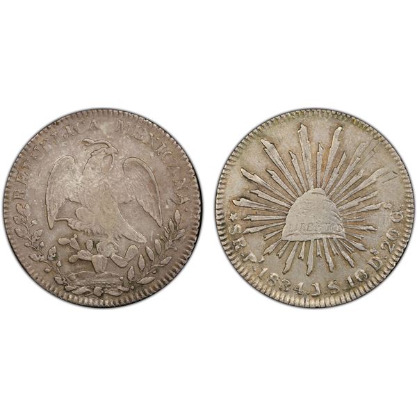 MEXICO: Republic, AR 8 reales, 1834-Pi, PCGS XF details