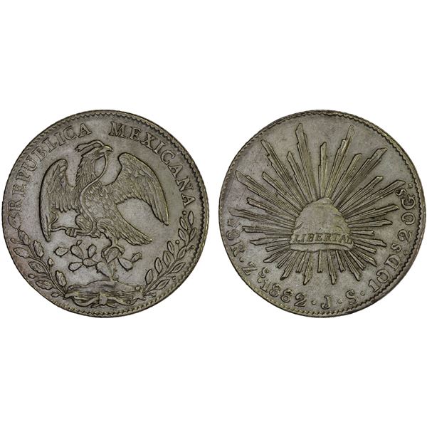MEXICO: Republic, AR 8 reales (27.09g), 1882-Zs, XF-AU