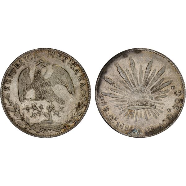 MEXICO: Republic, AR 8 reales (27.13g), 1885-Cn, XF
